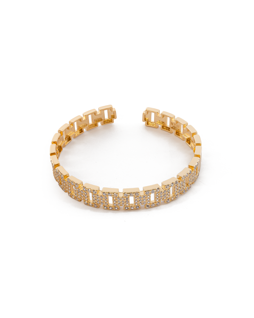 Brazalete Dorado con Piedras M4 Oro Laminado