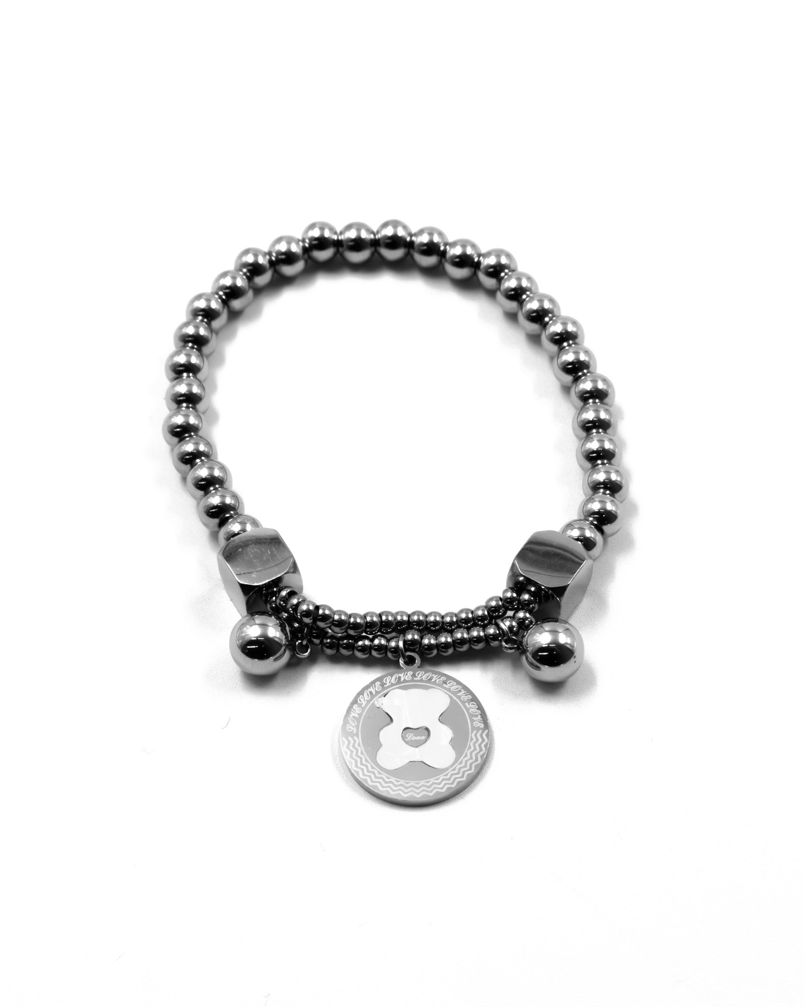 Pulsera de cuentas con dije de Oso - M2 Oro Laminado