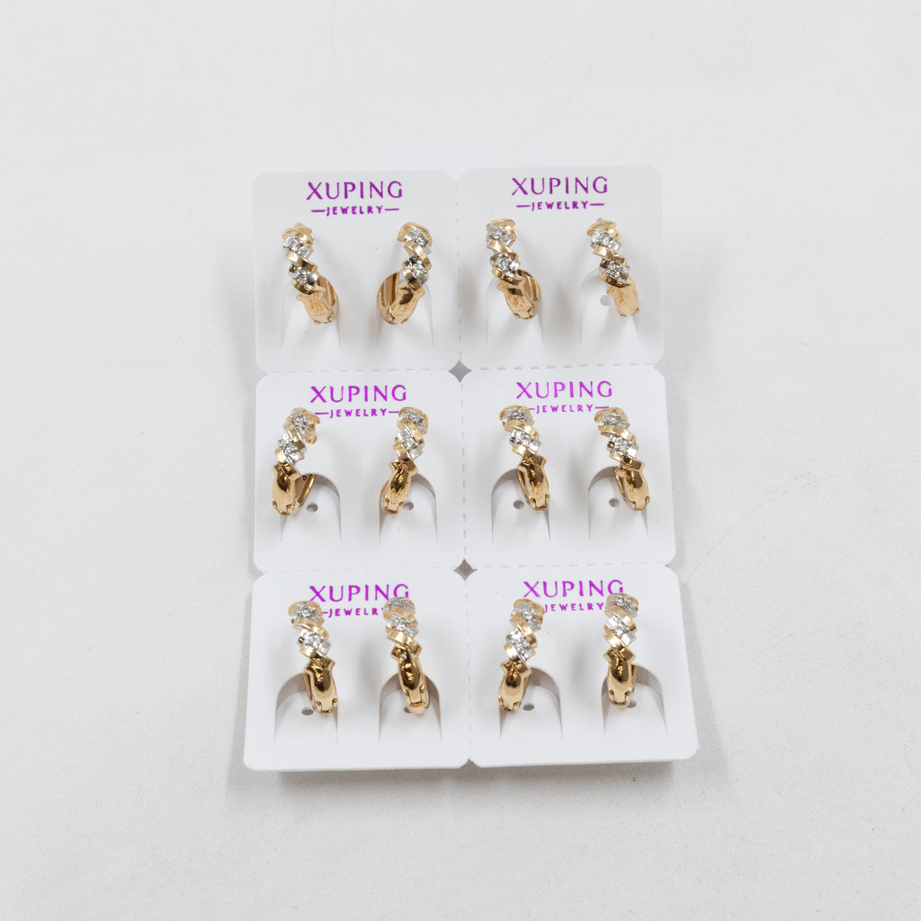 Paquete de 6 pares de Aretes Xuping Dorado M16 Oro Laminado