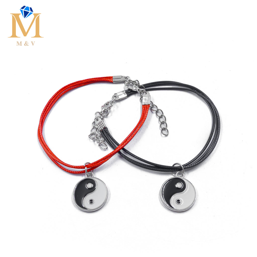 Pulseras de Ying Yang de Pareja M9 Oro Laminado
