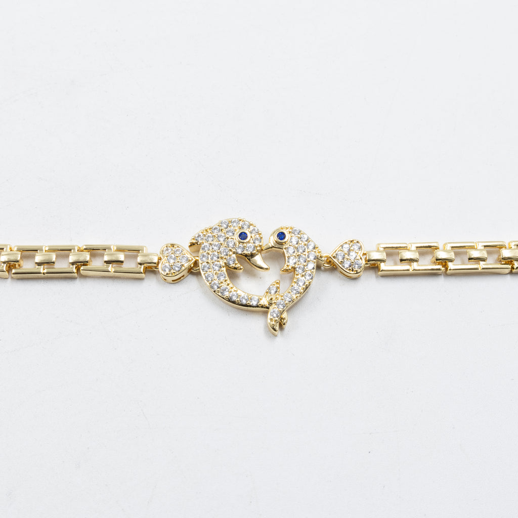 Pulseras Doradas con Piedras M4 Oro Laminado
