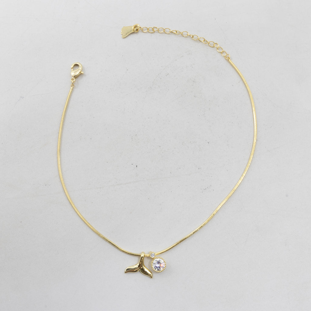 Tobilleras Doradas Ajustables M8 Oro Laminado