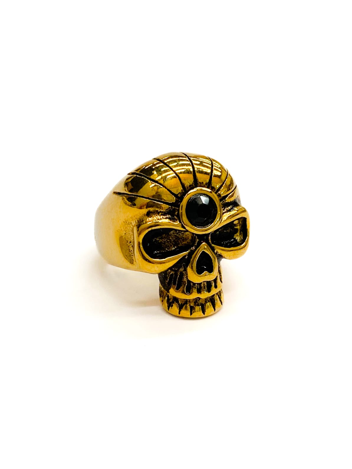 Anillo Calavera Dorado y Plateado Acero Inoxidable M16