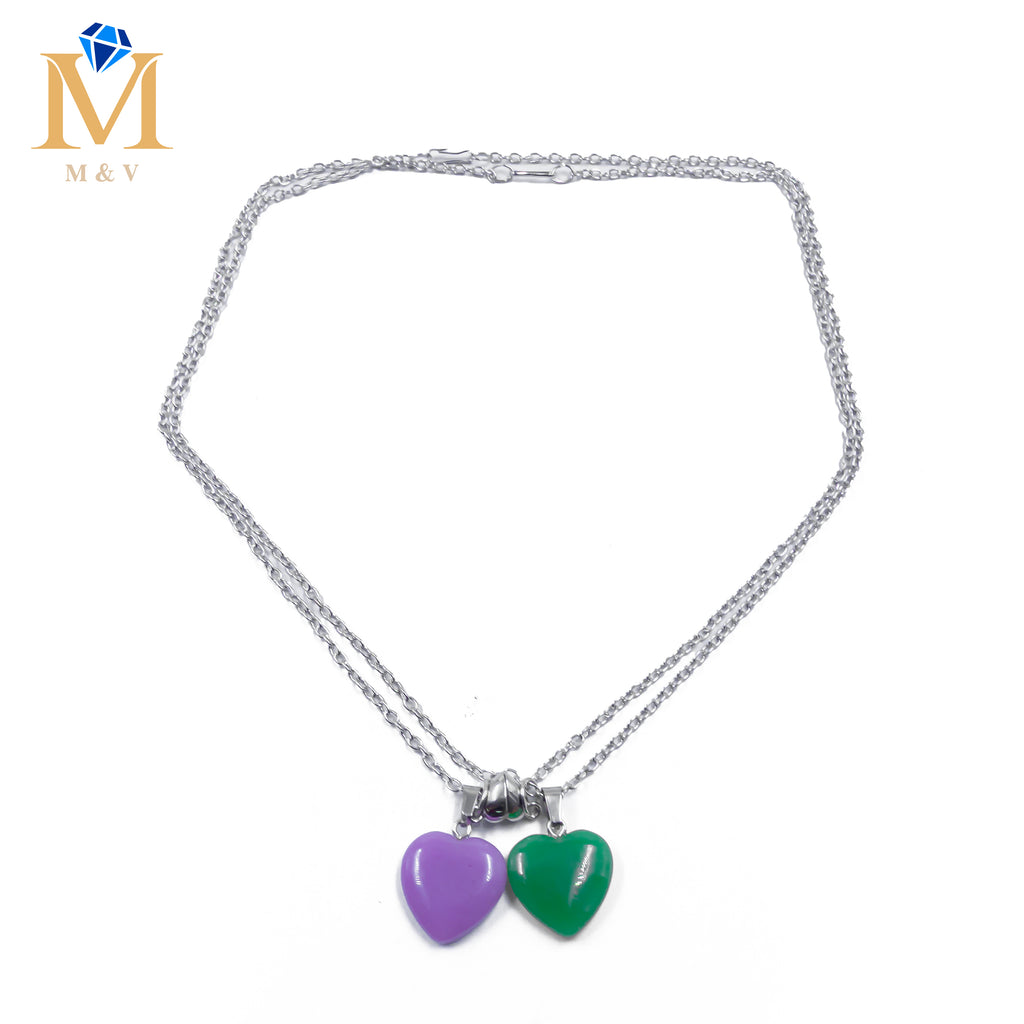 Collares en Pareja de piedras M17 Acero Inoxidable