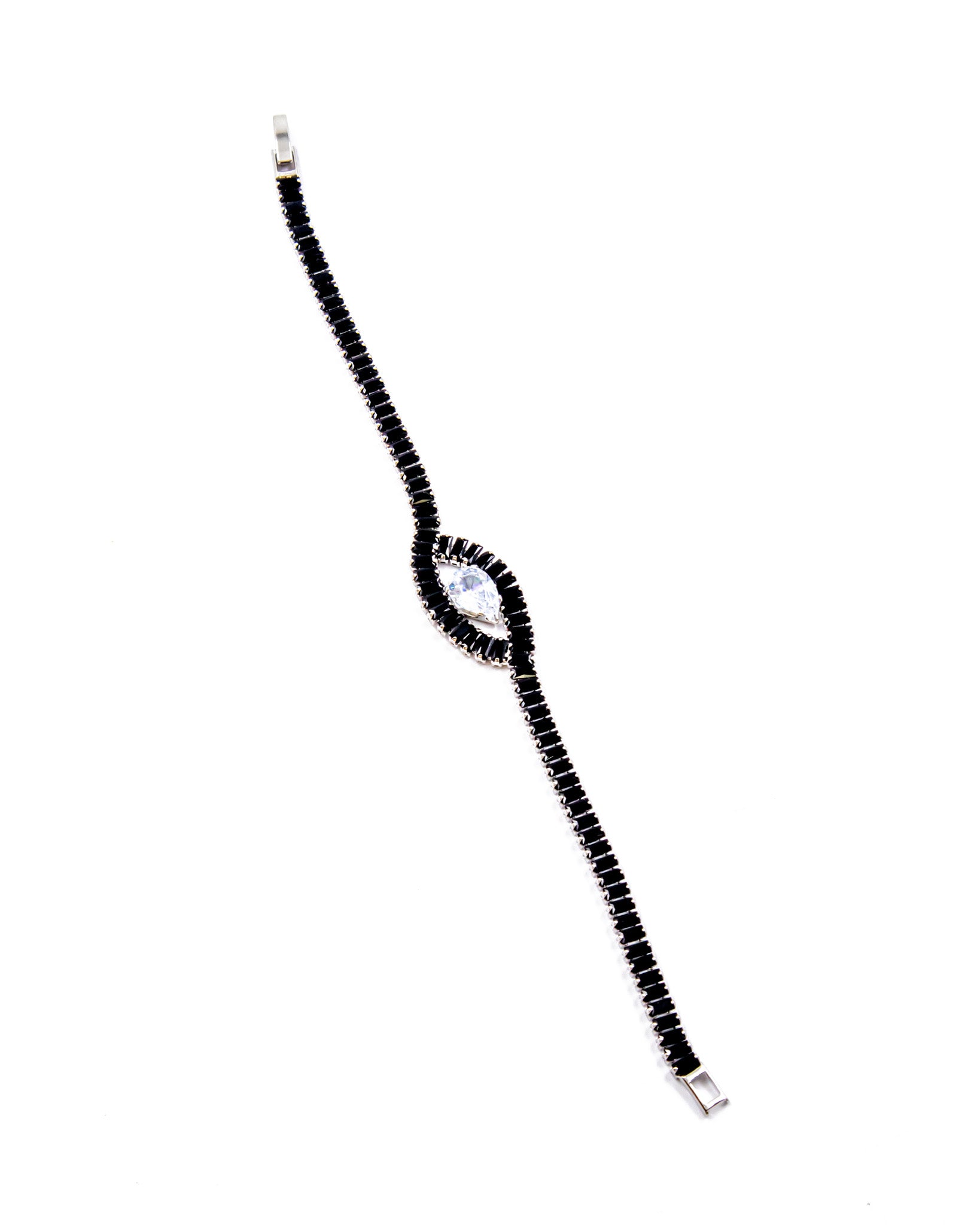 Pulsera de piedras con dije de piedra central M1 Oro Laminado