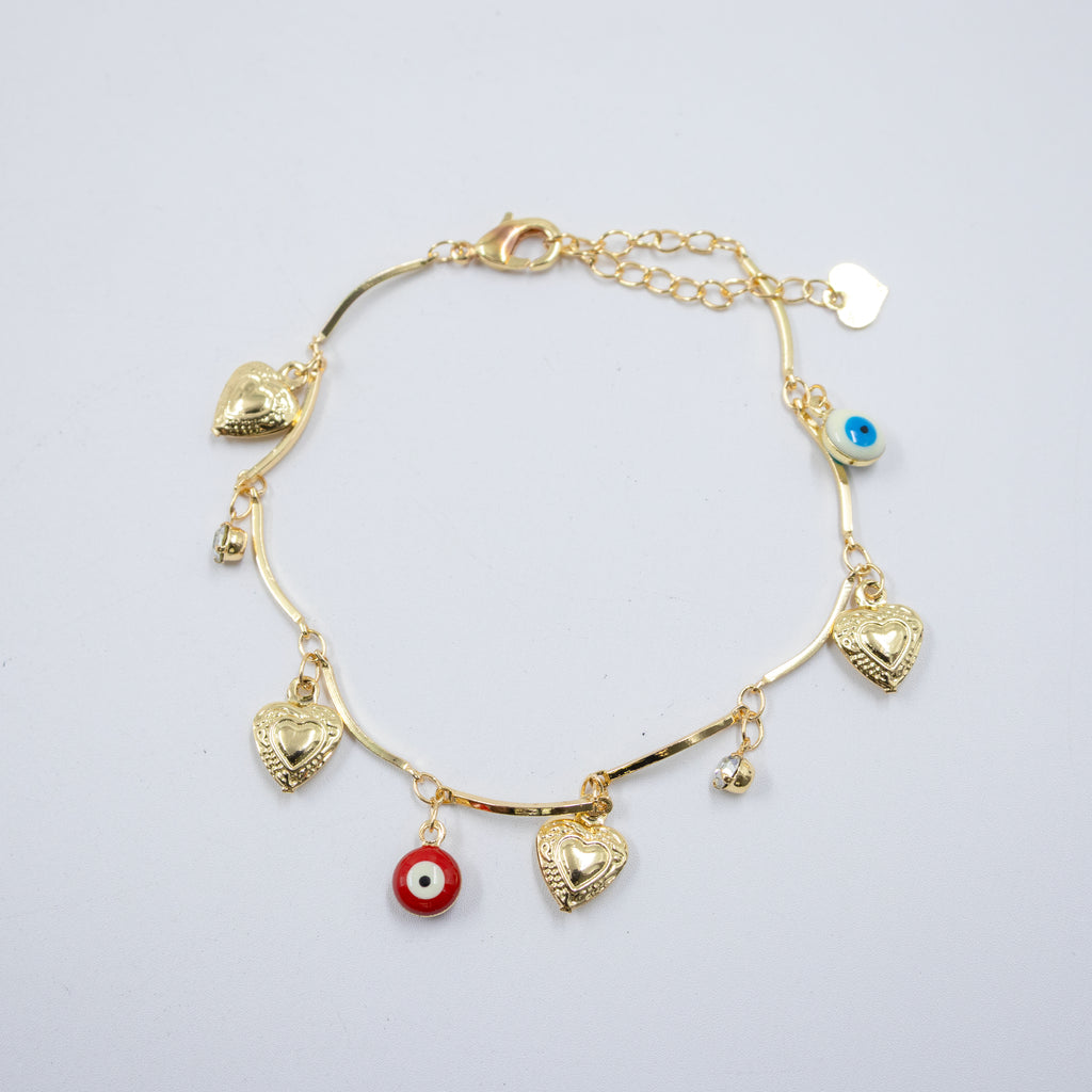 Pulsera Dorada de Ojo Turco M1 Oro Laminado