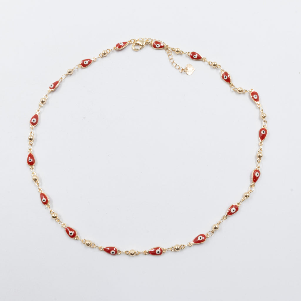 Collar Dorado de Ojo Turco M2 Oro Laminado