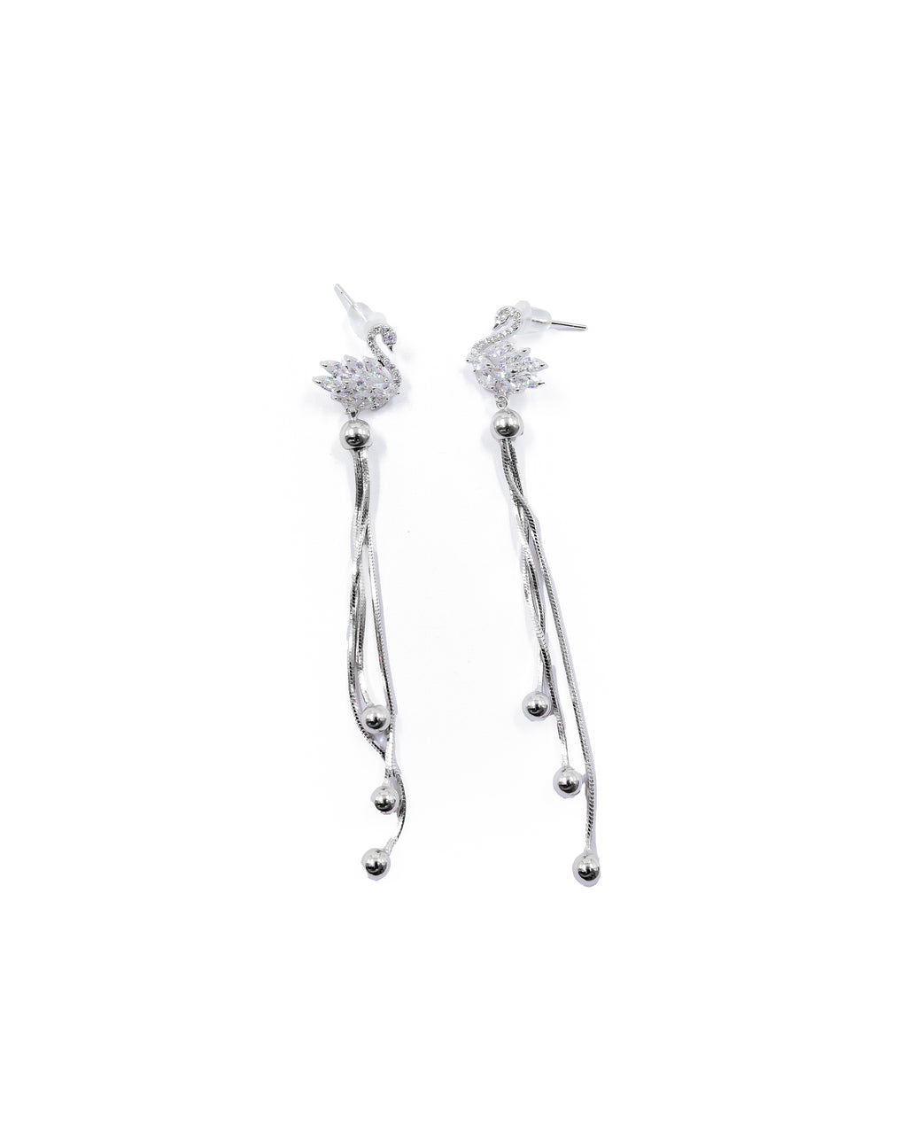 Aretes Largos Ansheli Plateados M23 Oro Laminado