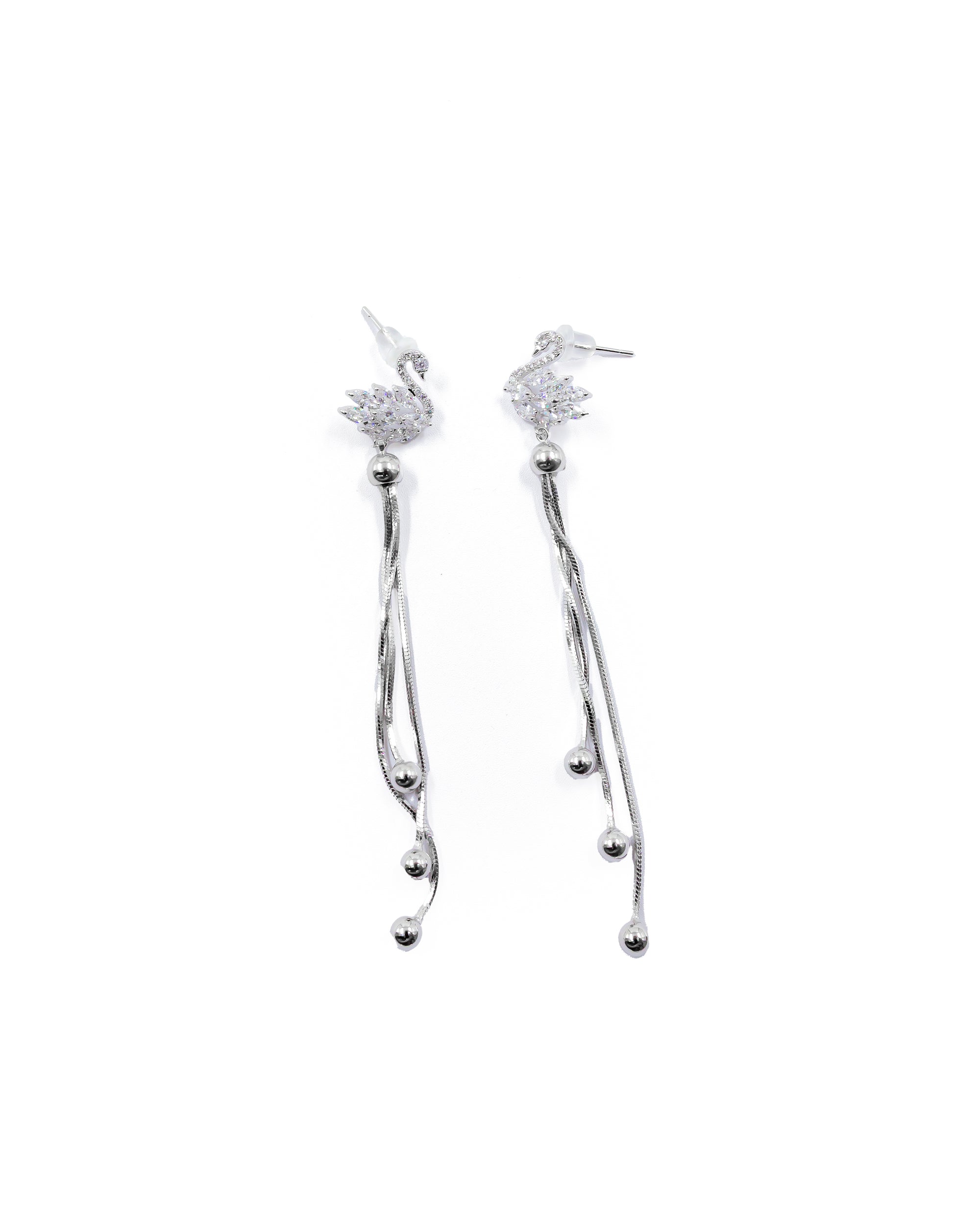 Aretes Largos Ansheli Plateados M23 Oro Laminado