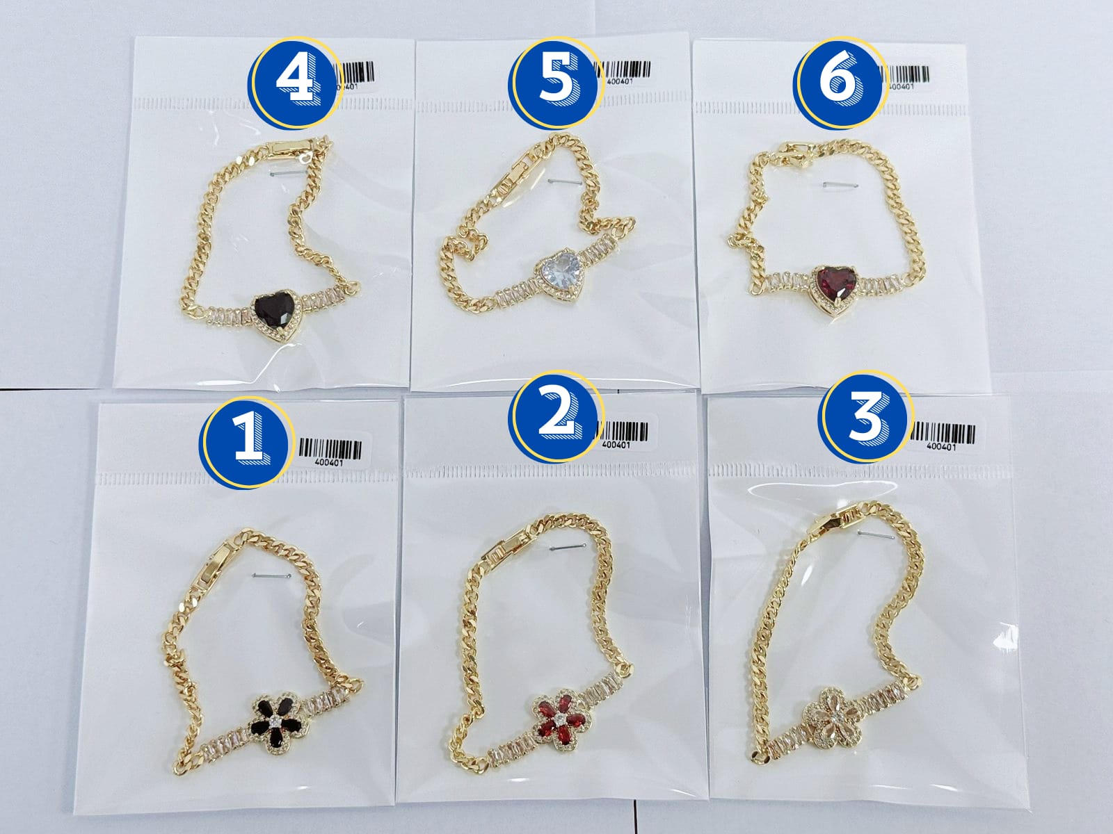 Pulsera Cristal M2 Oro Laminado