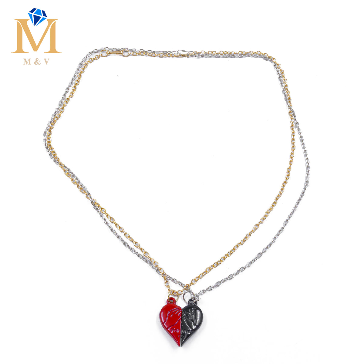 Collares en Pareja de corazón M4 Acero Inoxidable