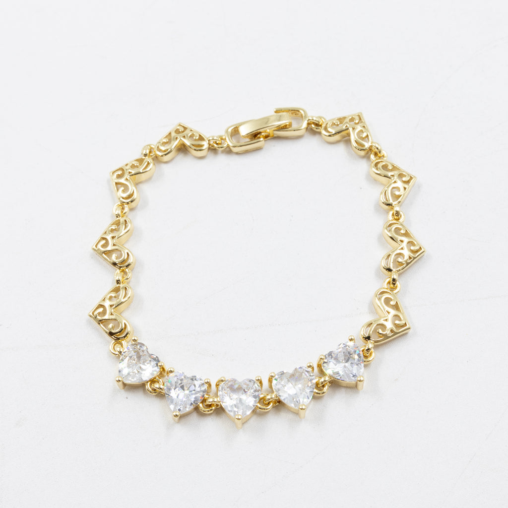 Pulseras Doradas con Piedras M10 Oro Laminado