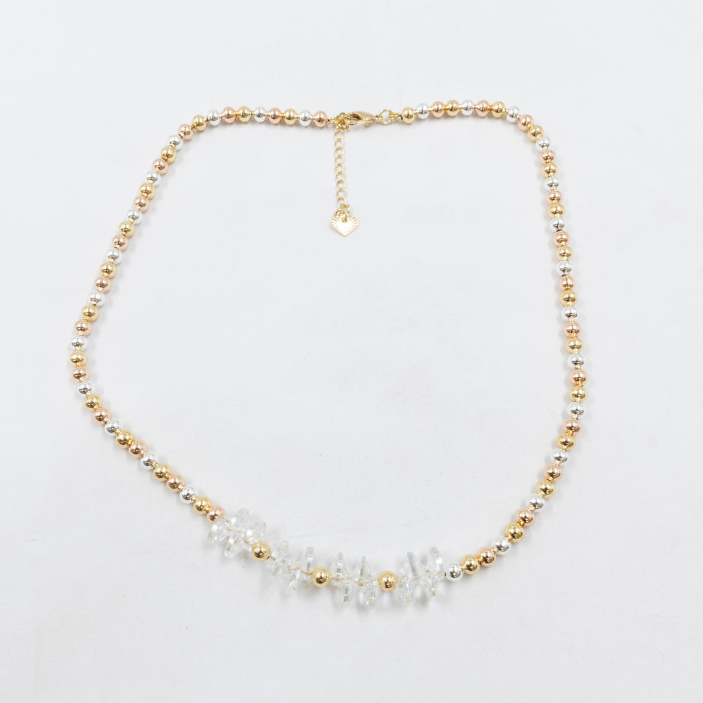Collar Oro Florentino de Cuentas M2 Oro Laminado