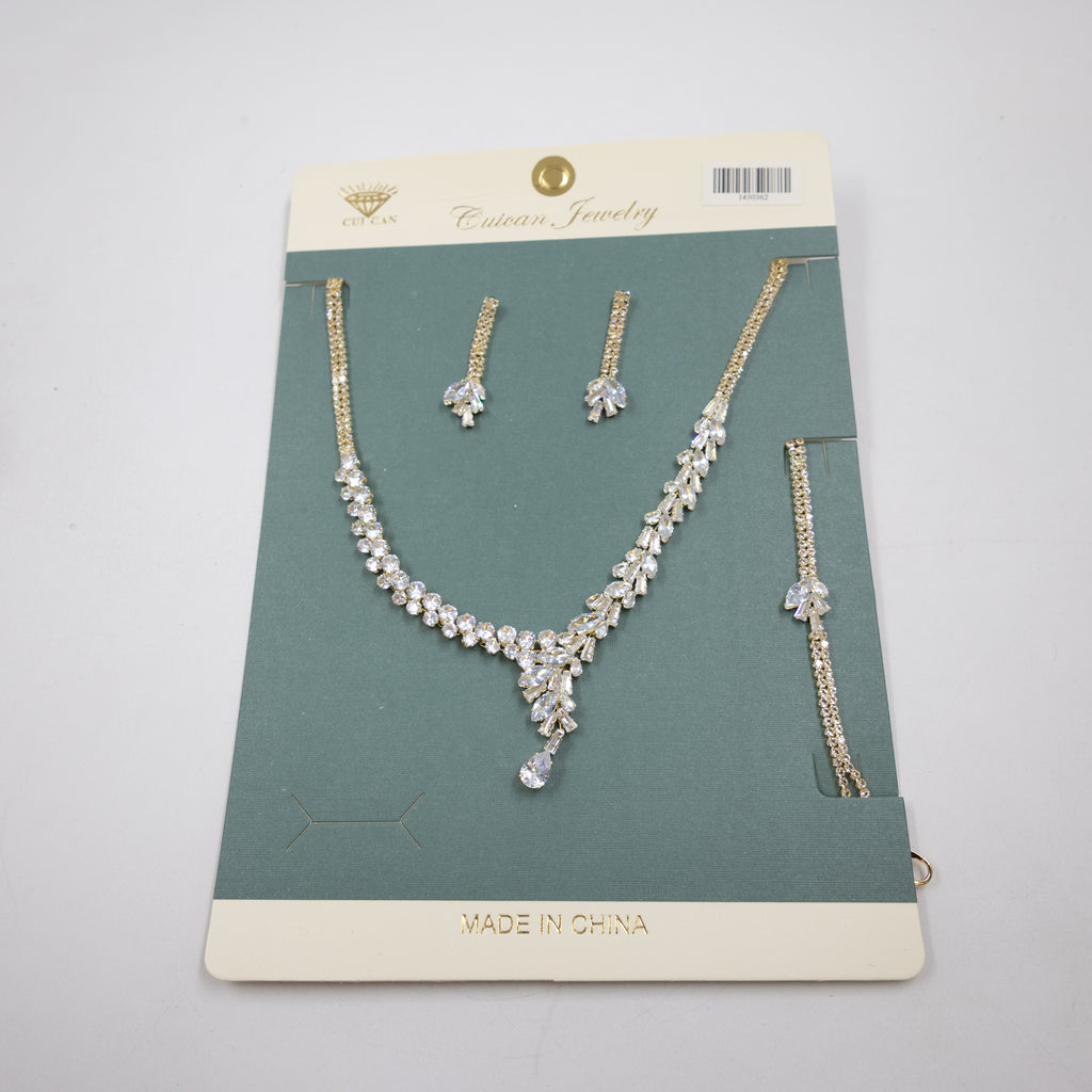 Conjuntos Dorados con piedras M1 Oro Laminado