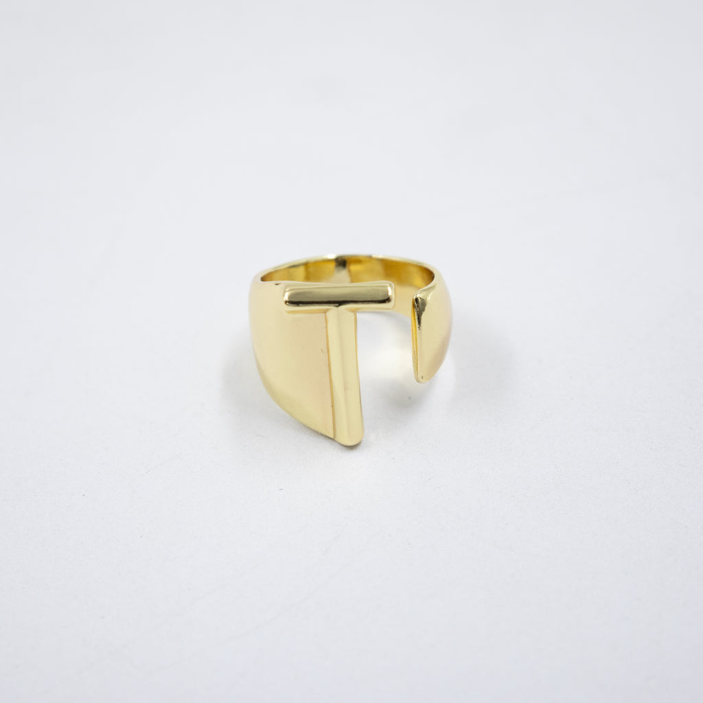 Anillos Dorados Ajustables De Letras J T Y M1 Oro Laminado