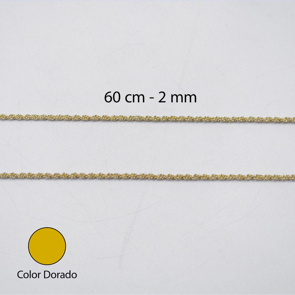 Cadenas Doradas Torsal de 60 cm M7 Oro Laminado