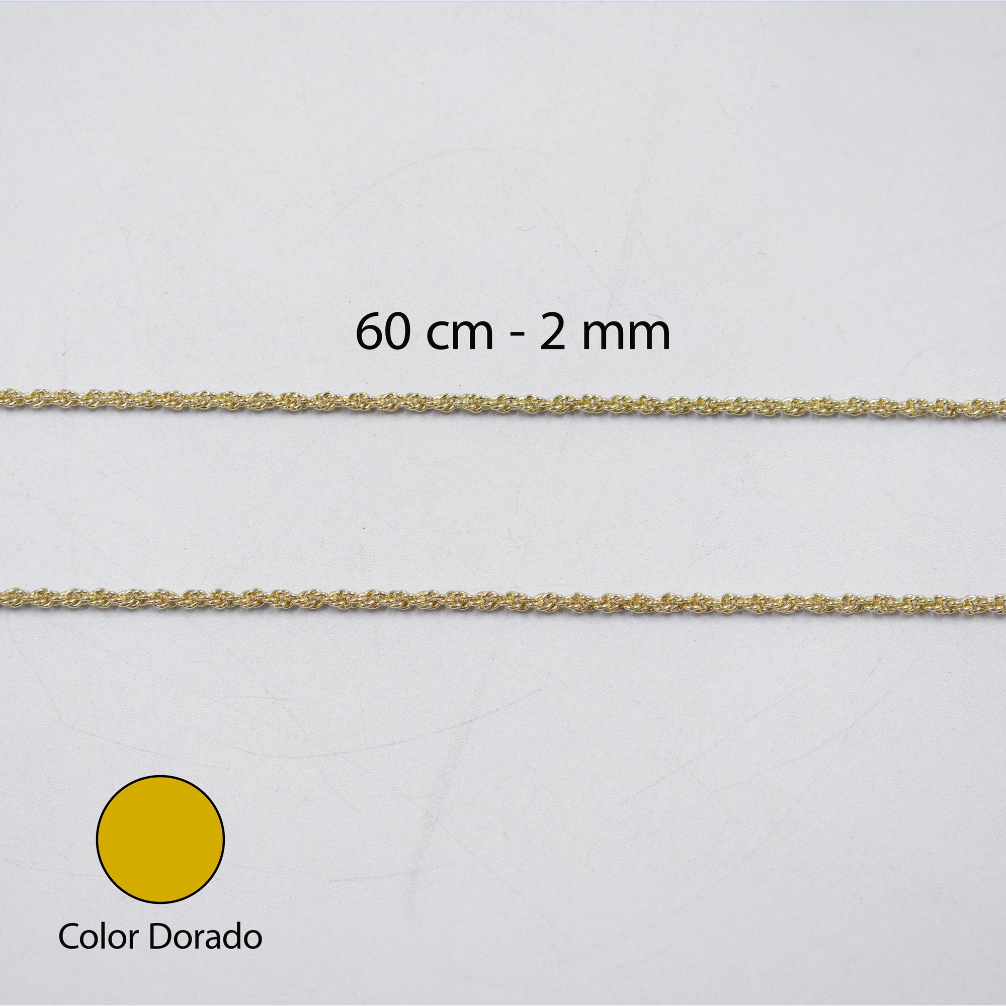 Cadenas Doradas Torsal de 60 cm M7 Oro Laminado