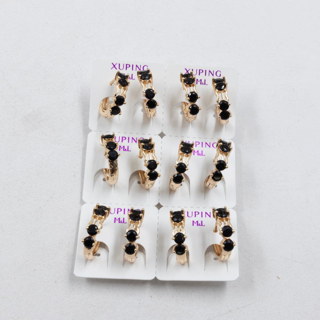 Paquete de 6 pares de Aretes Xuping Dorado M8 Oro Laminado