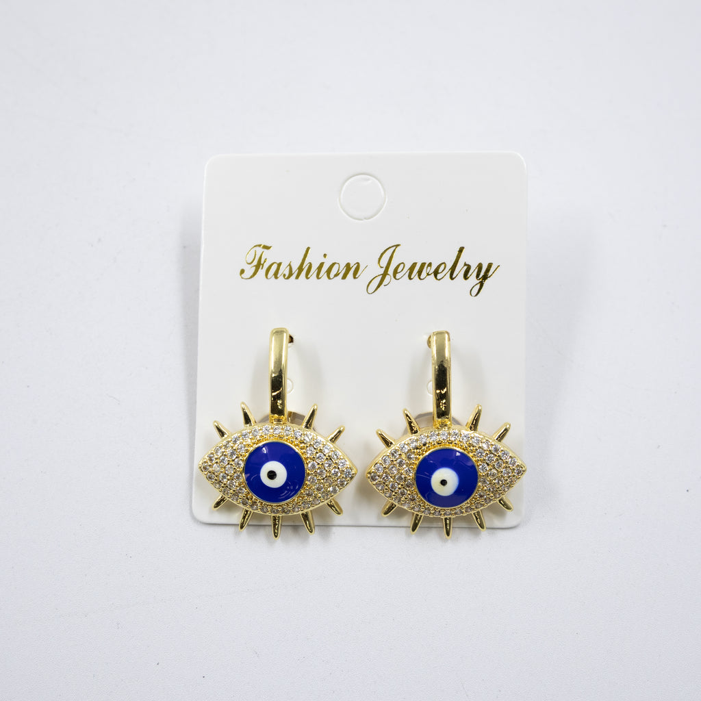 Arete Dorado de Ojo Turco M7 Oro Laminado