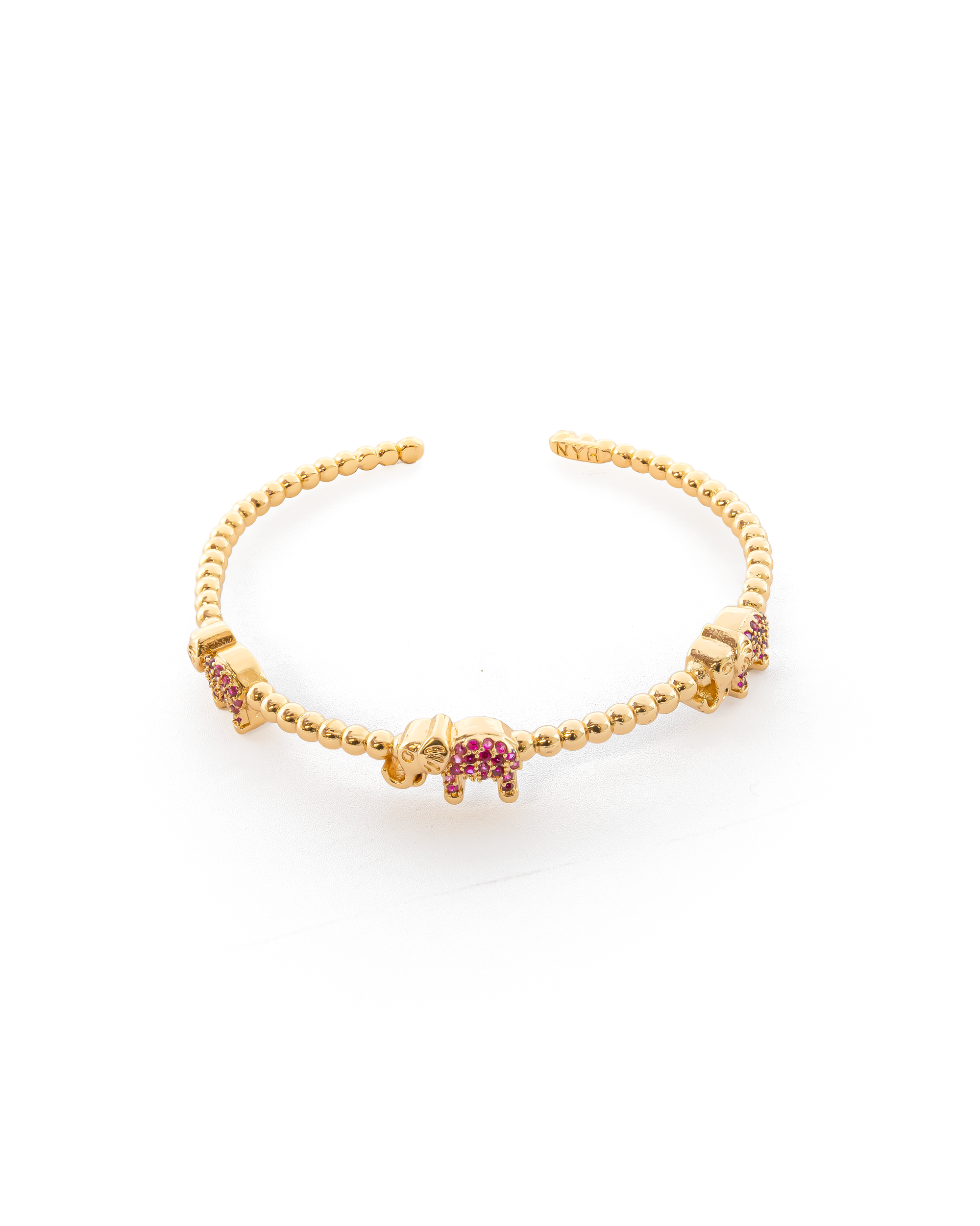 Brazalete Dorado con Piedras M2 Oro Laminado