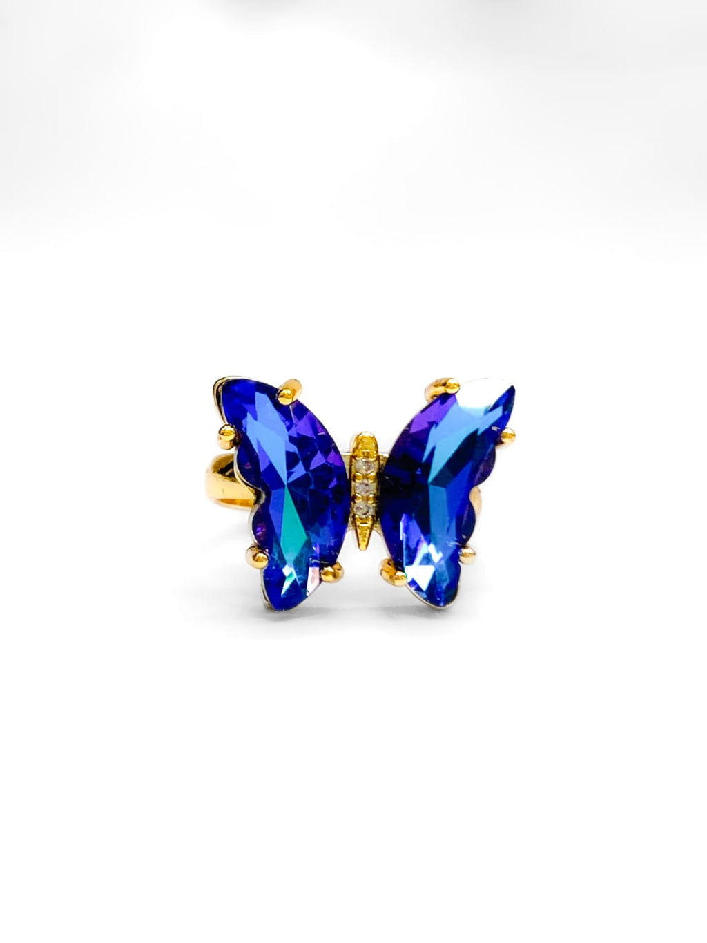 Anillo Mariposa Colores Ajustable M1 Oro Laminado