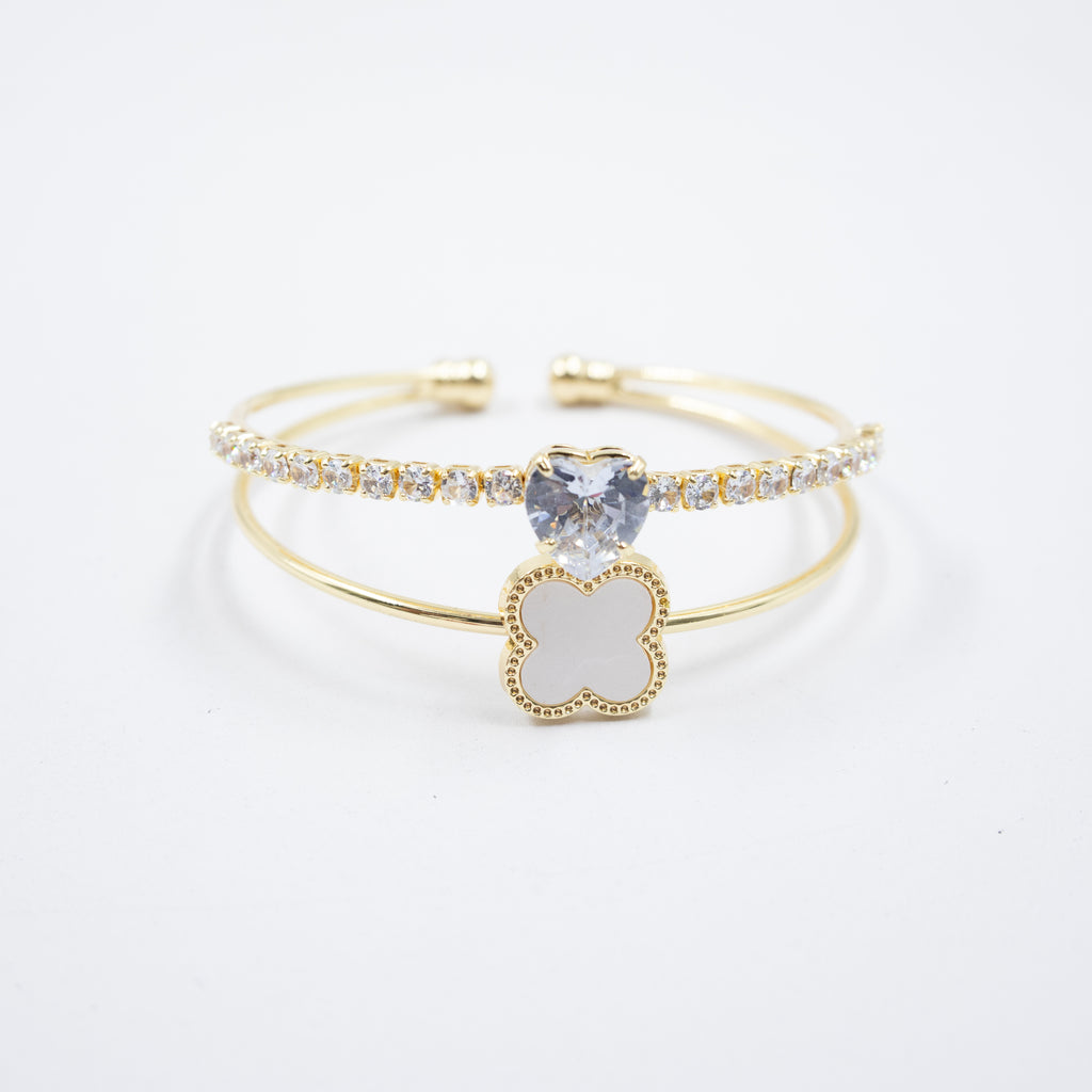 Pulsera dorada con piedras M2 Oro Laminado