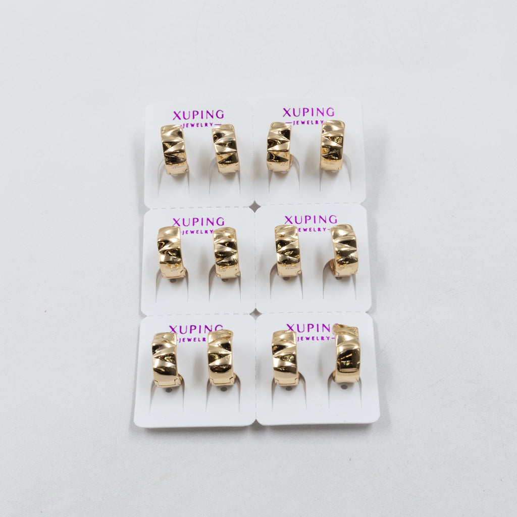 Paquete de 6 pares de Aretes Xuping Dorado M19 Oro Laminado