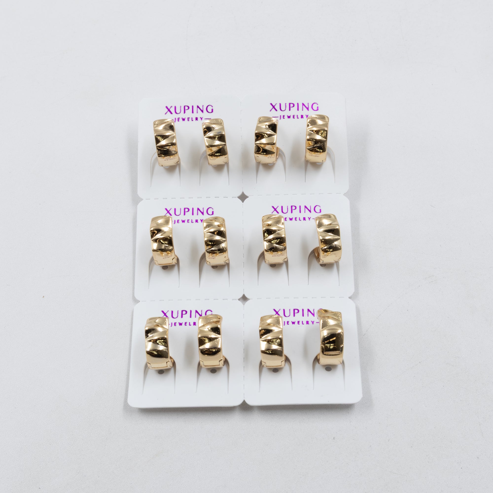 Paquete de 6 pares de Aretes Xuping Dorado M19 Oro Laminado