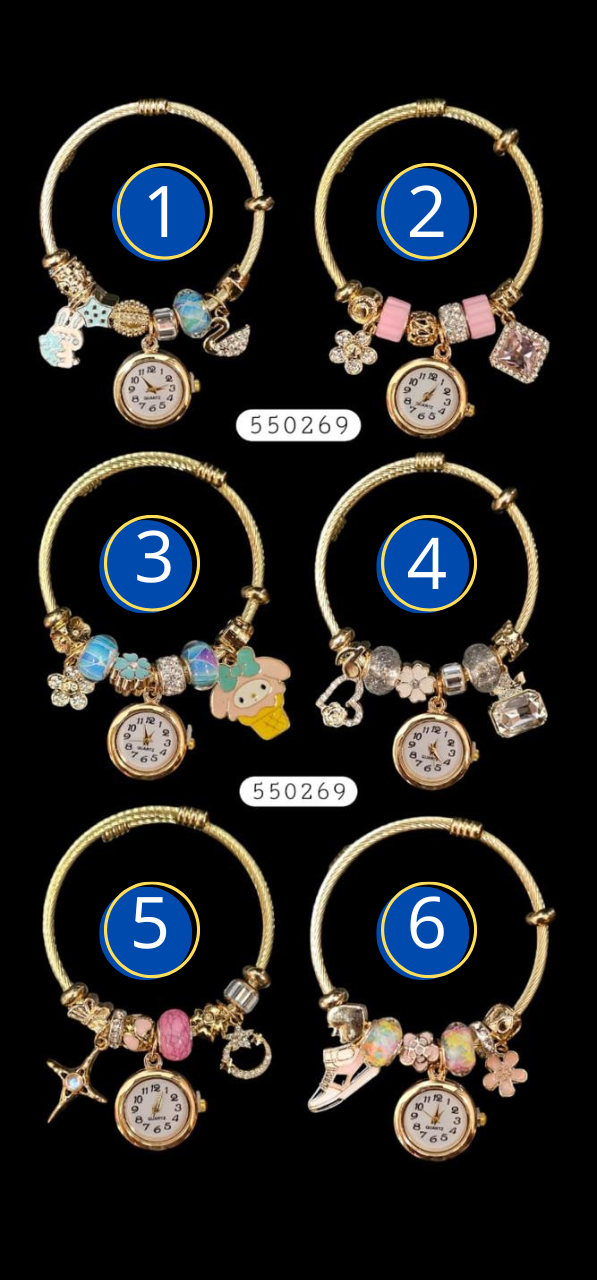 PULSERA TIPO PANDORA DE RELOJ M30 ACERO INOXIDABLE