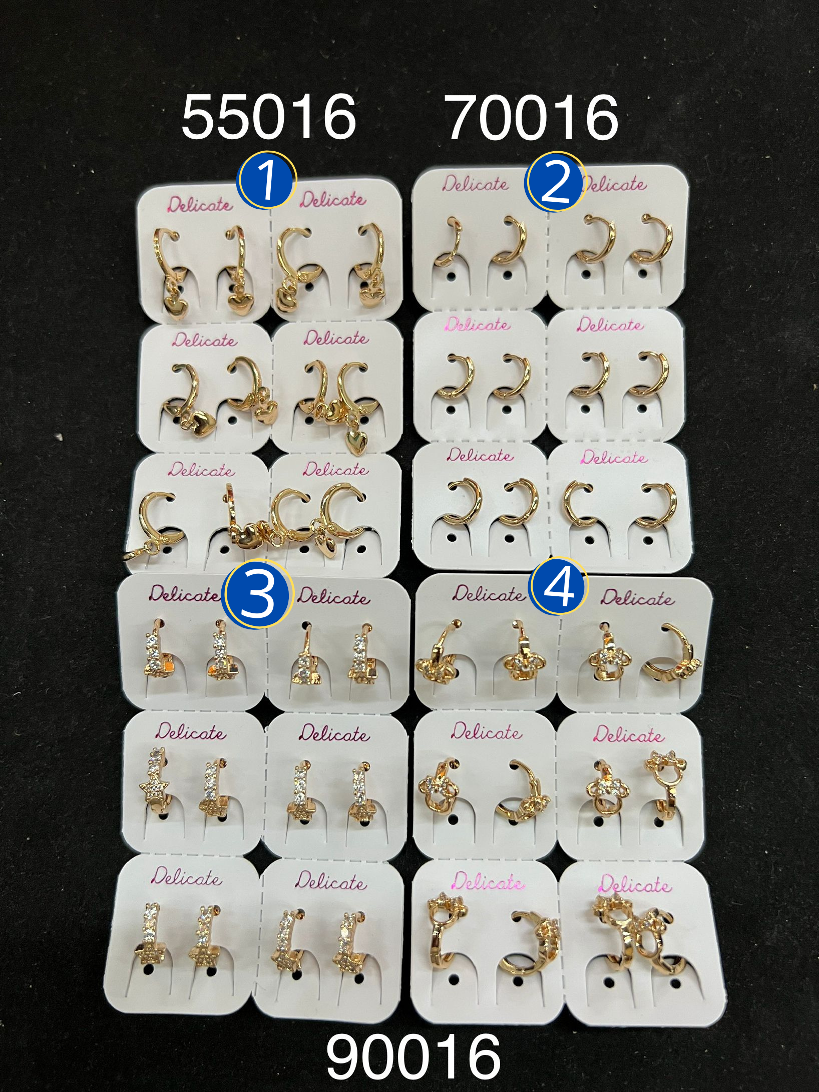 [05/AGOSTO/26] Paquete de 6 pares de aretes Dorados M12 Oro Laminado