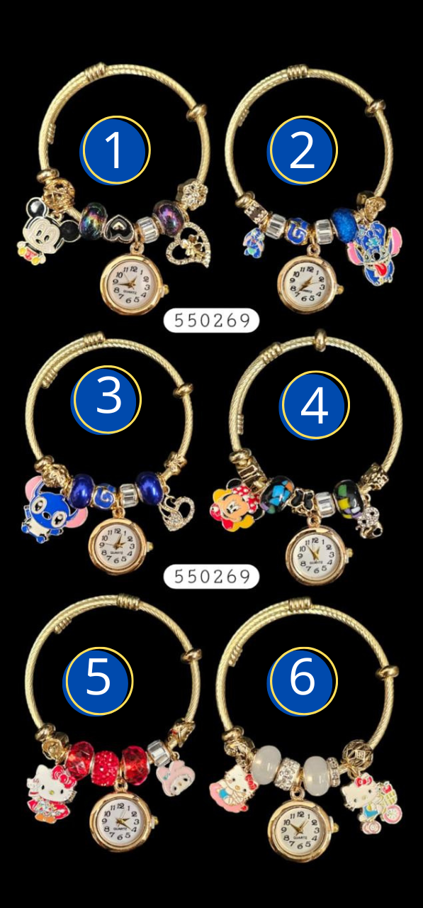PULSERA TIPO PANDORA DE RELOJ M33 ACERO INOXIDABLE