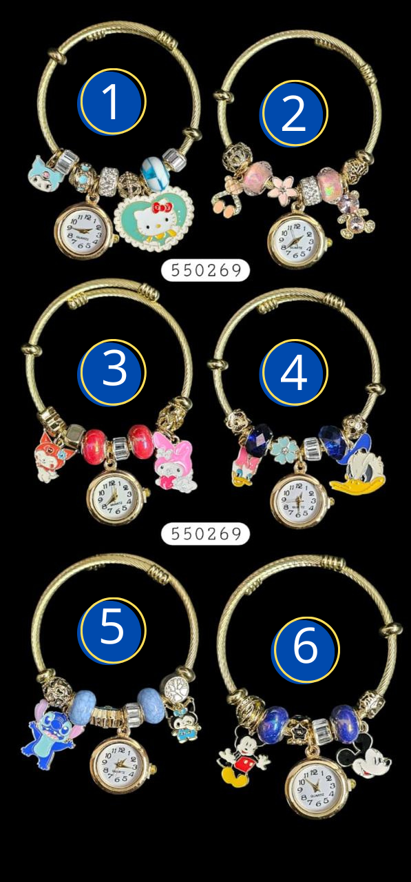 PULSERA TIPO PANDORA DE RELOJ M34 ACERO INOXIDABLE