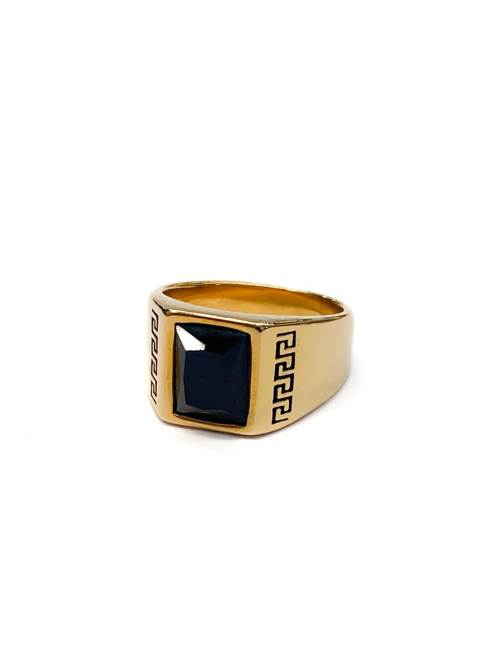 Anillo Piedra Dorado y Plateado M6 Acero Inoxidable