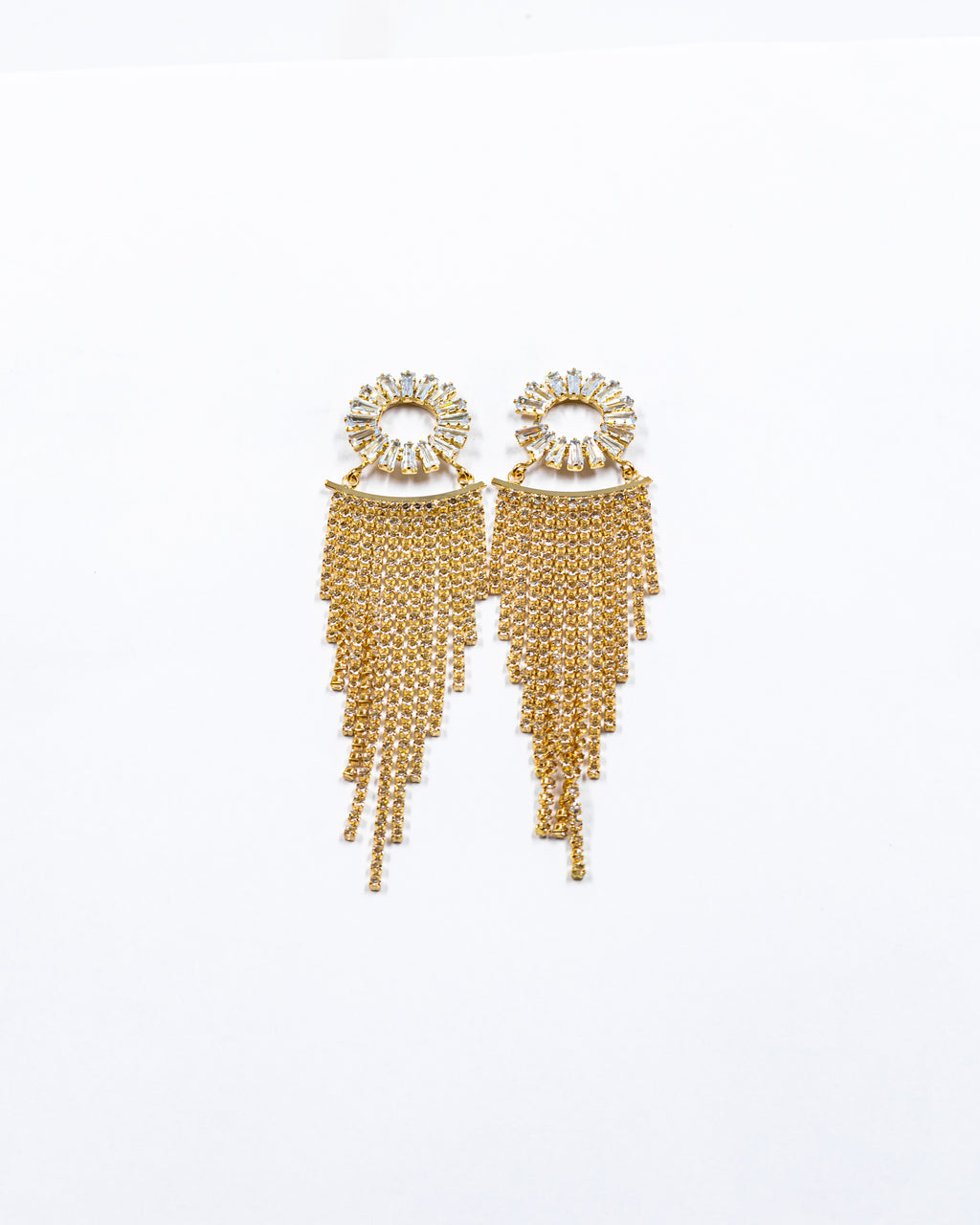 Aretes Largos de piedras - M4 Oro Laminado