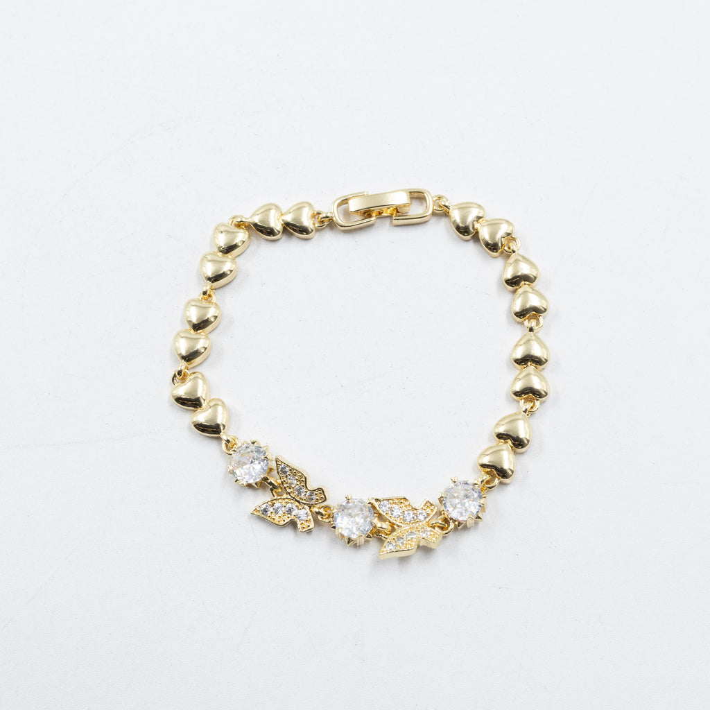 Cadenas de Pulseras Doradas con Piedras M6 Oro Laminado