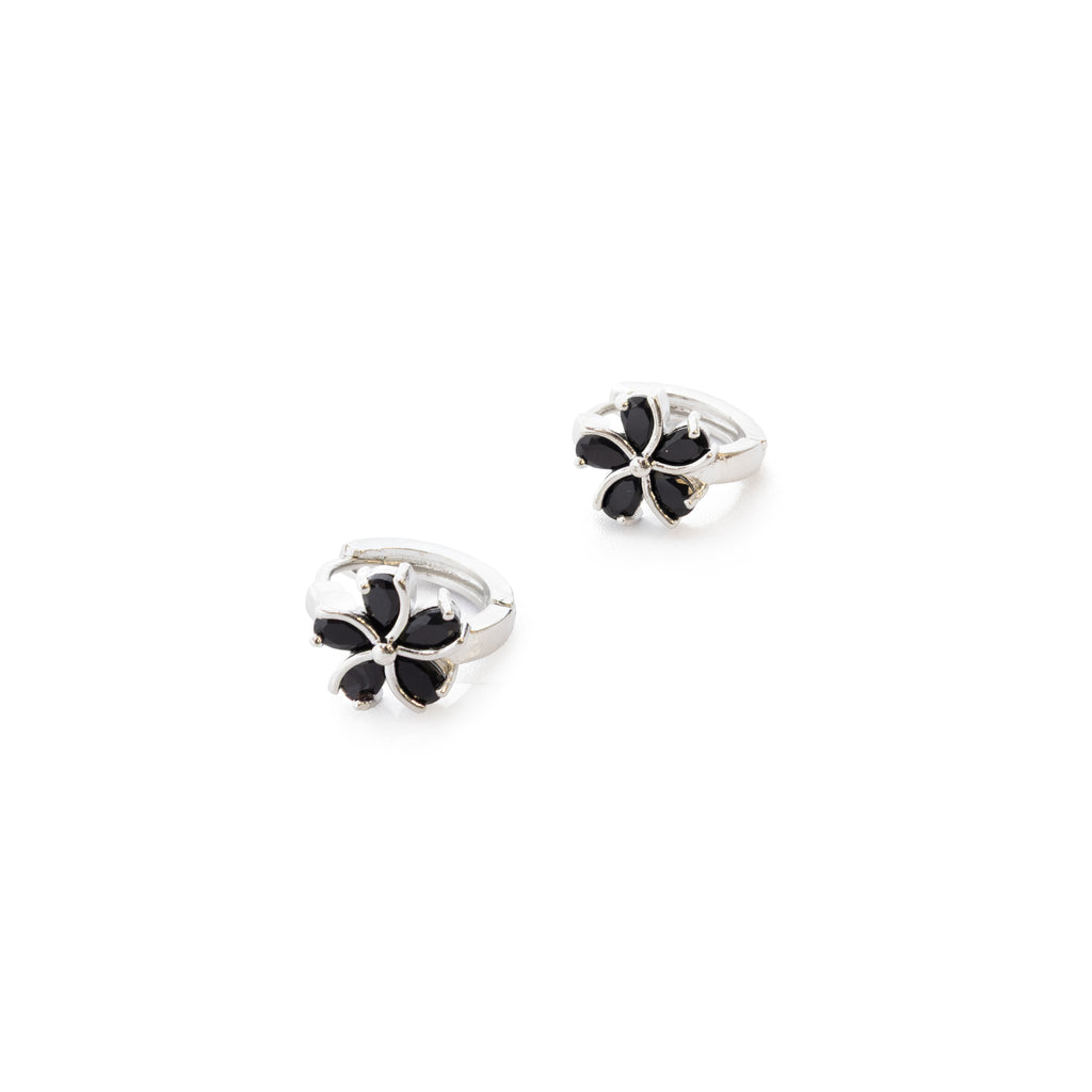 Aretes Plateados Huggies con Piedras Diferentes Colores M10 Oro Laminado