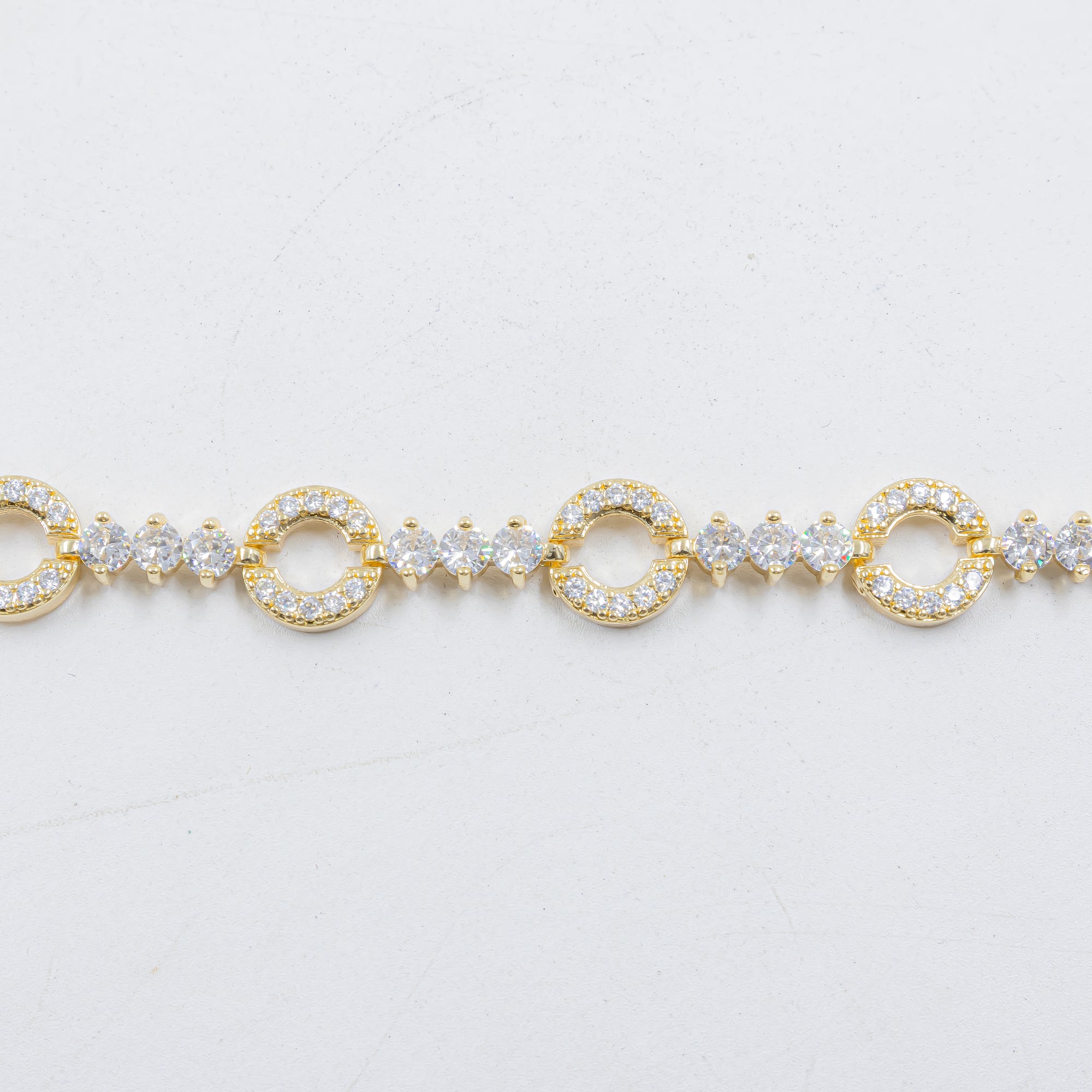 Cadenas de Pulseras Doradas con Piedras M2 Oro Laminado