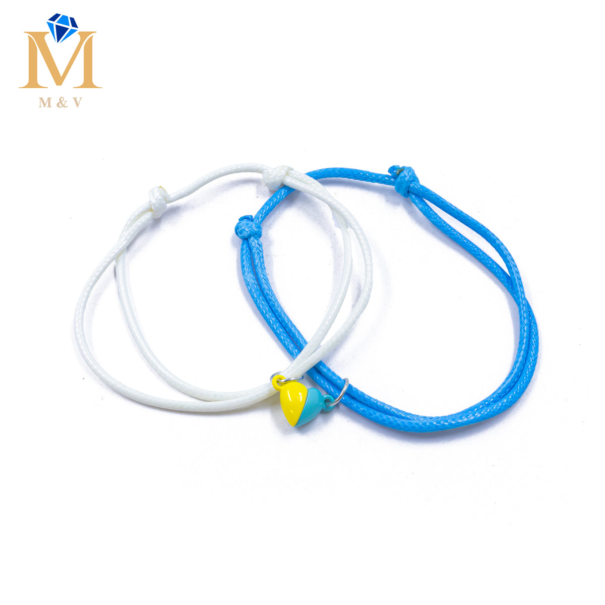 Pulseras de Corazón de Pareja con imán M8 Oro Laminado