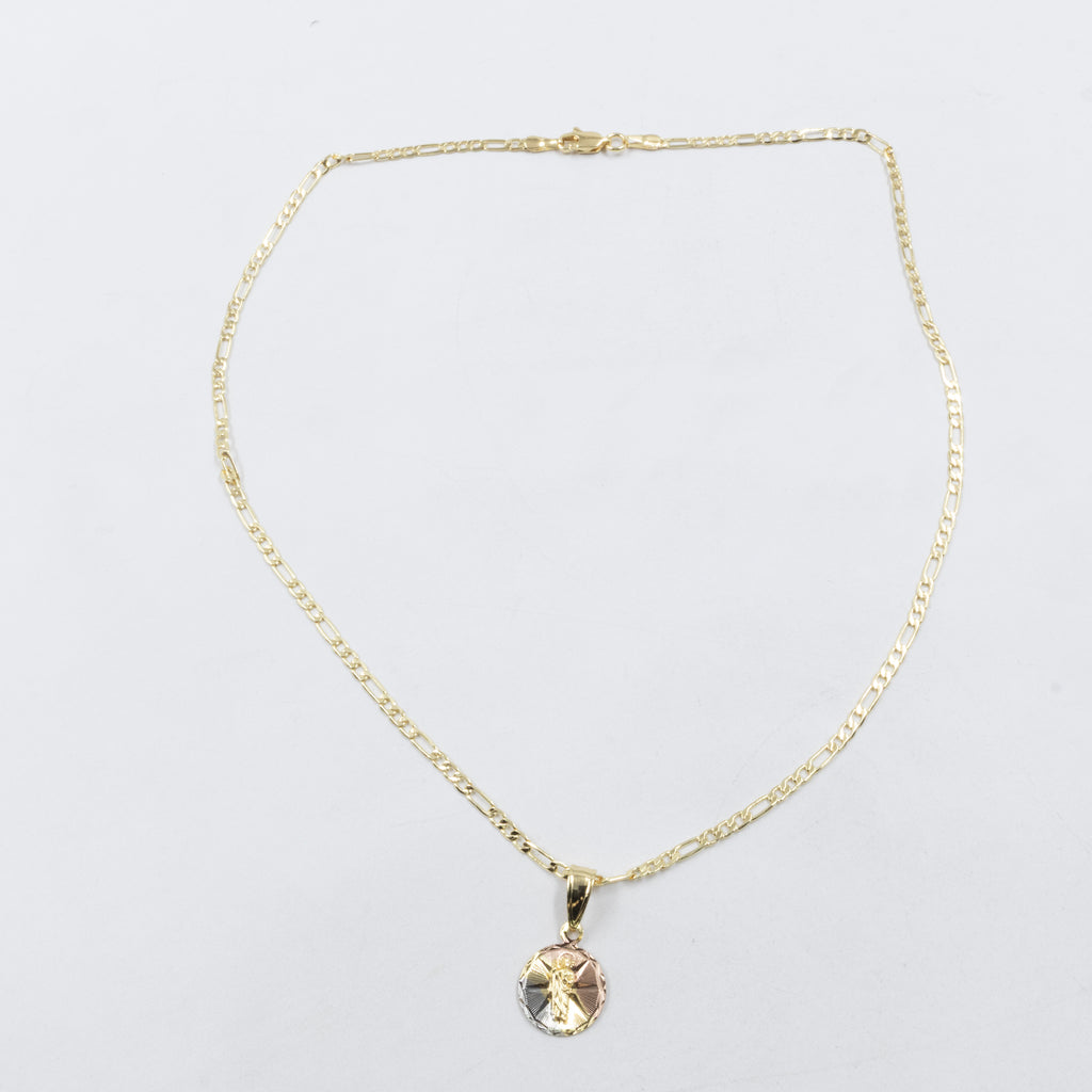 Collar con Dije Religioso Dorado M1 Oro Laminado