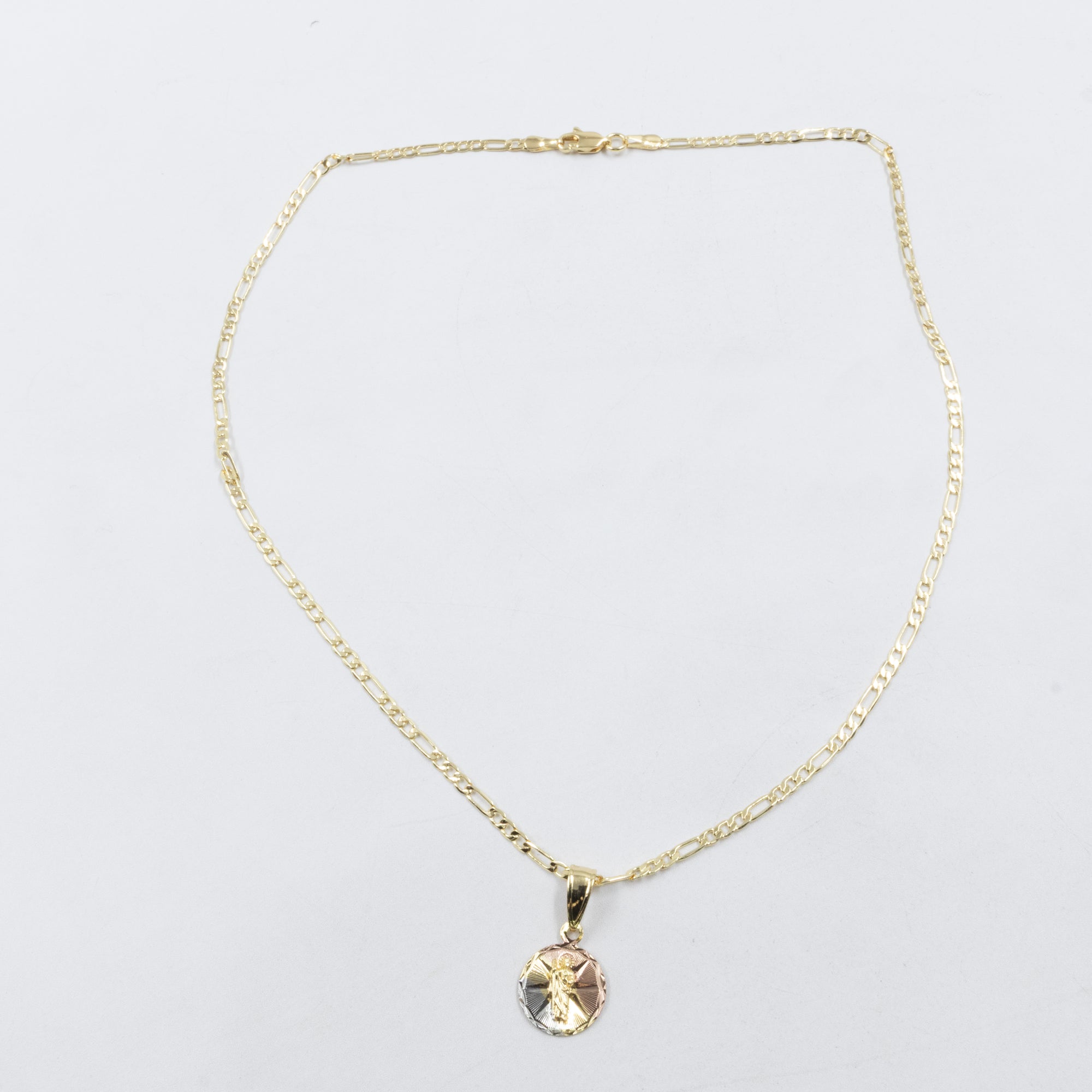 Collar con Dije Religioso Dorado M1 Oro Laminado