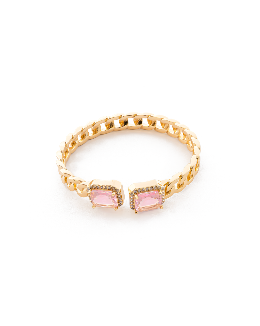 Brazalete Dorado con Piedras M1 Oro Laminado