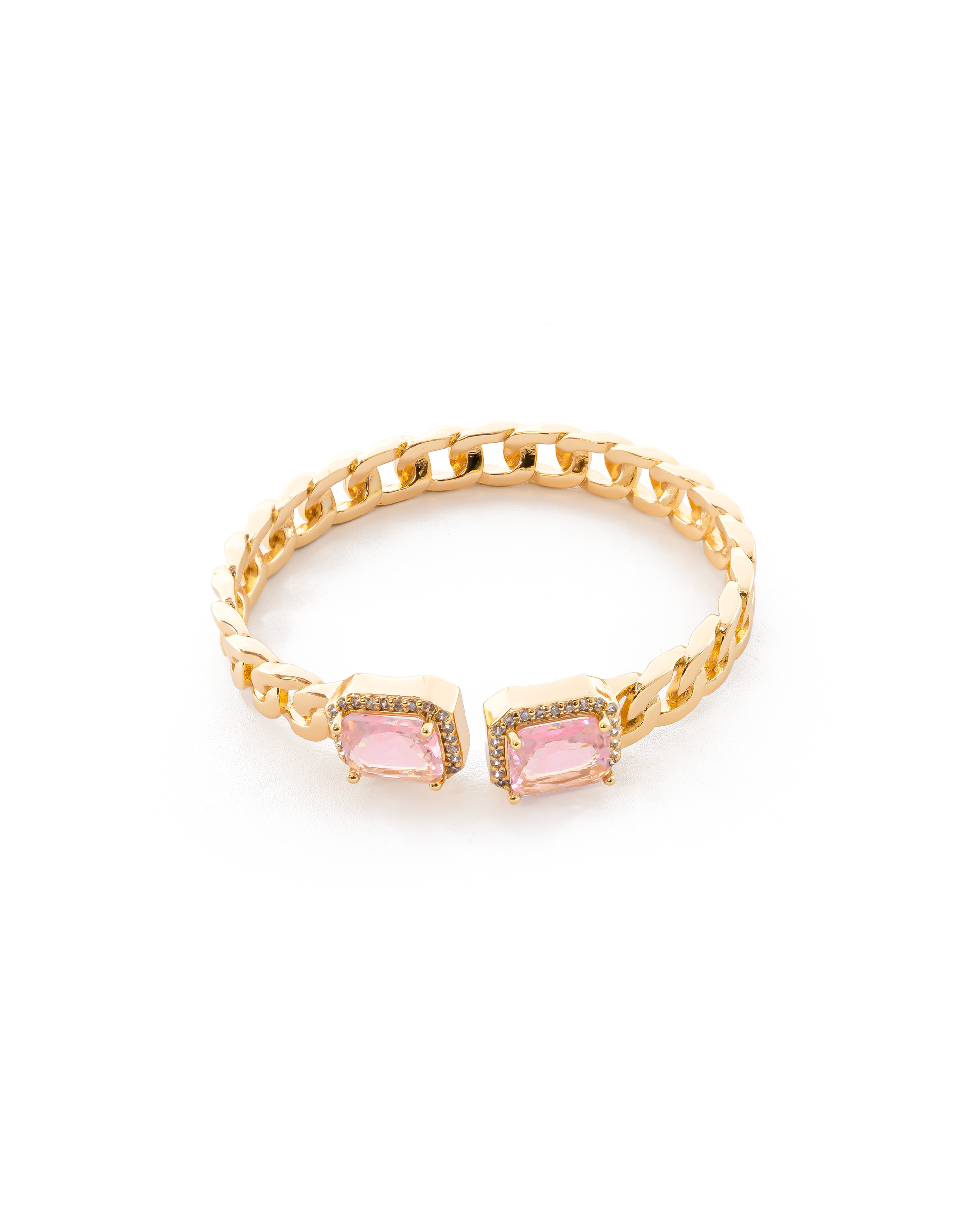 Brazalete Dorado con Piedras M1 Oro Laminado