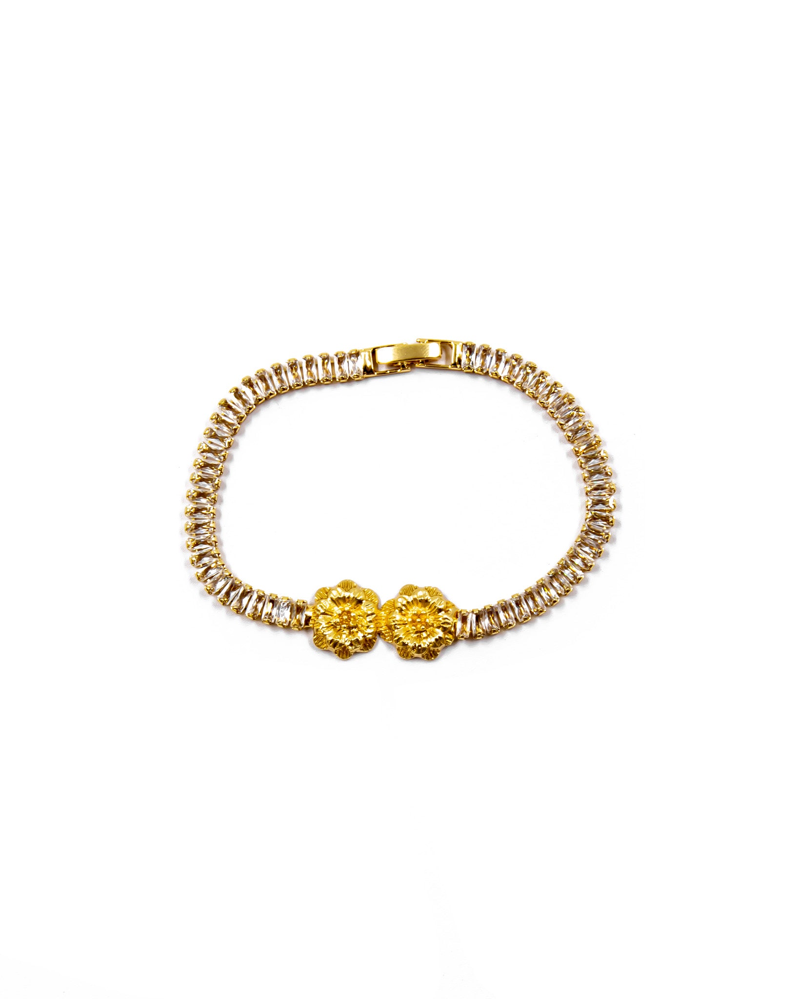 Pulsera dorada de piedras con piedra - M1 Oro Laminado
