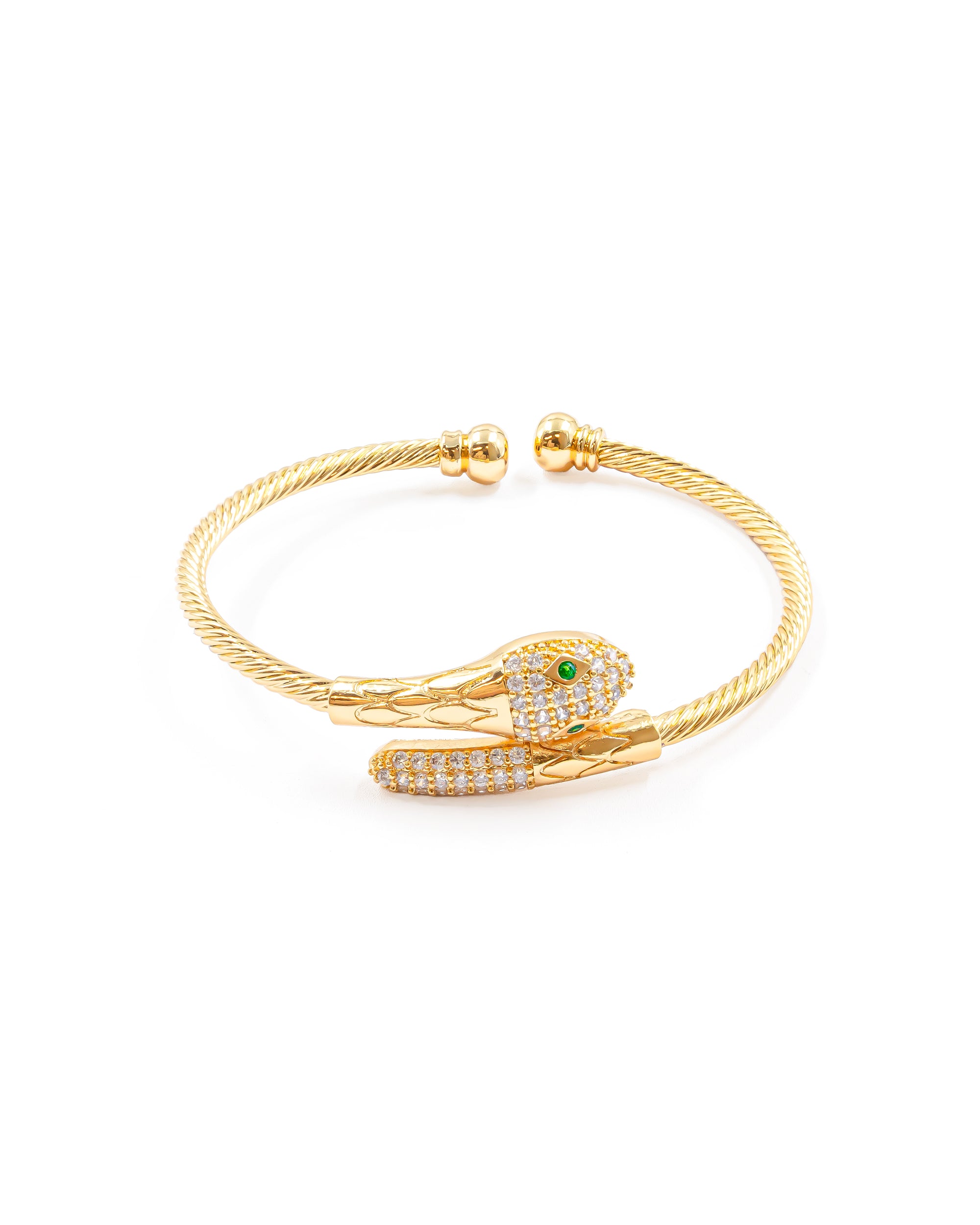Brazalete Dorado con Piedras M7 Oro Laminado