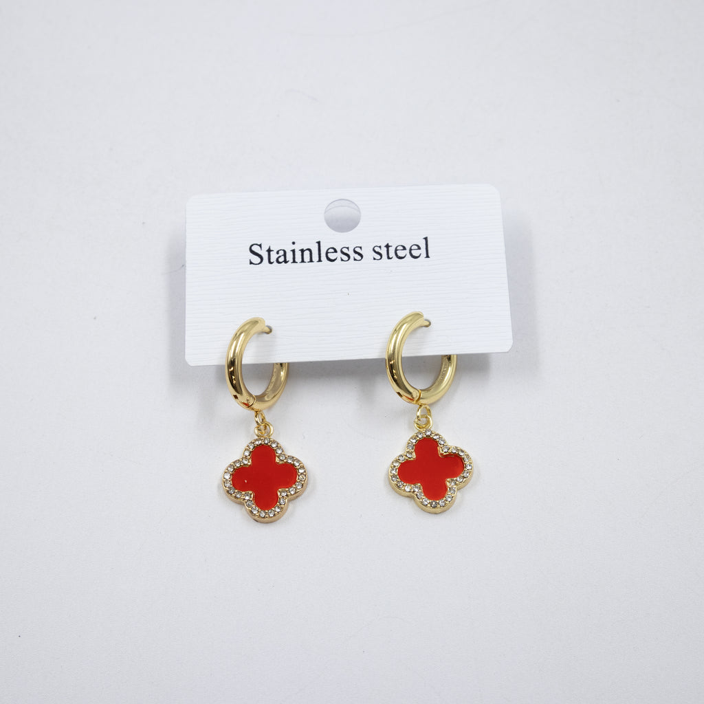 Aretes Dorados de Trebol M1 Oro Laminado
