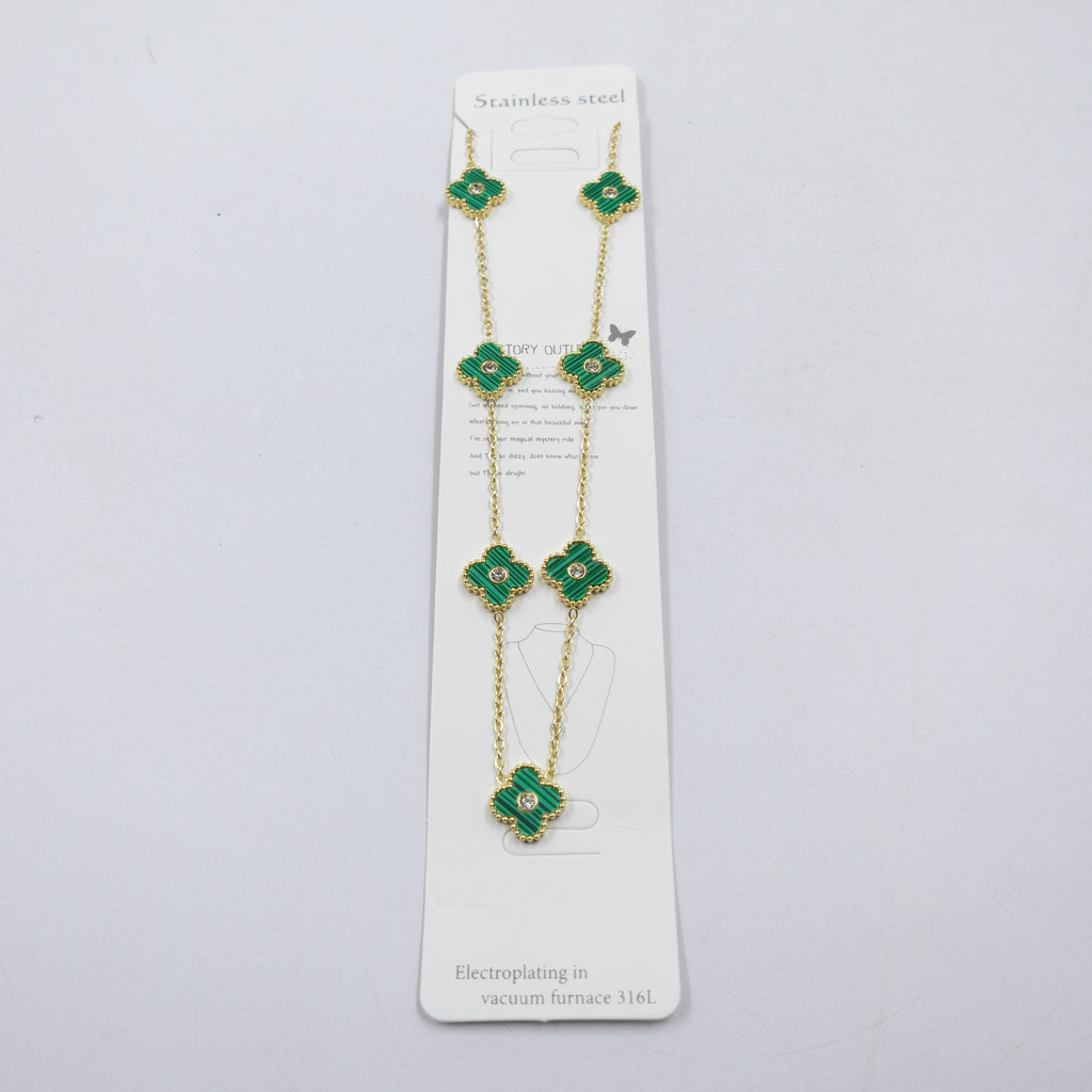 Collar Dorado de Trebol M3 Oro Laminado