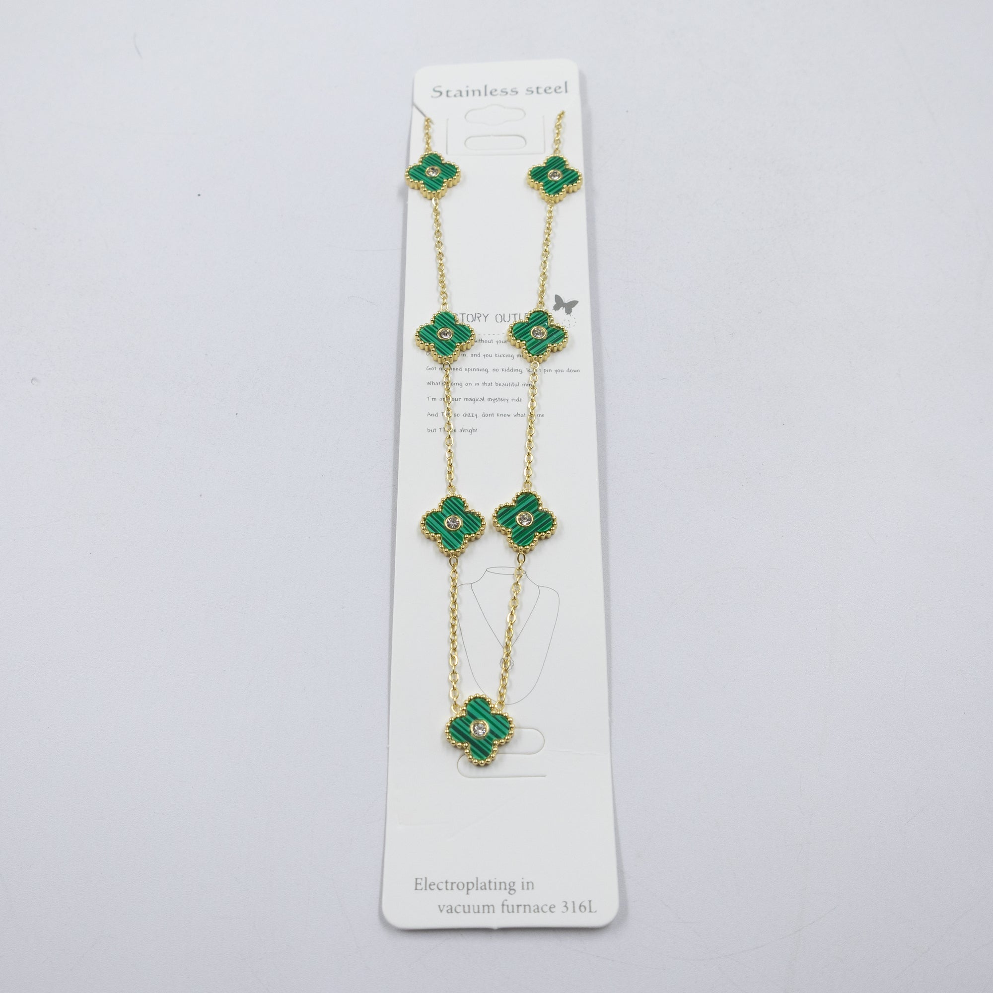 Collar Dorado de Trebol M3 Oro Laminado