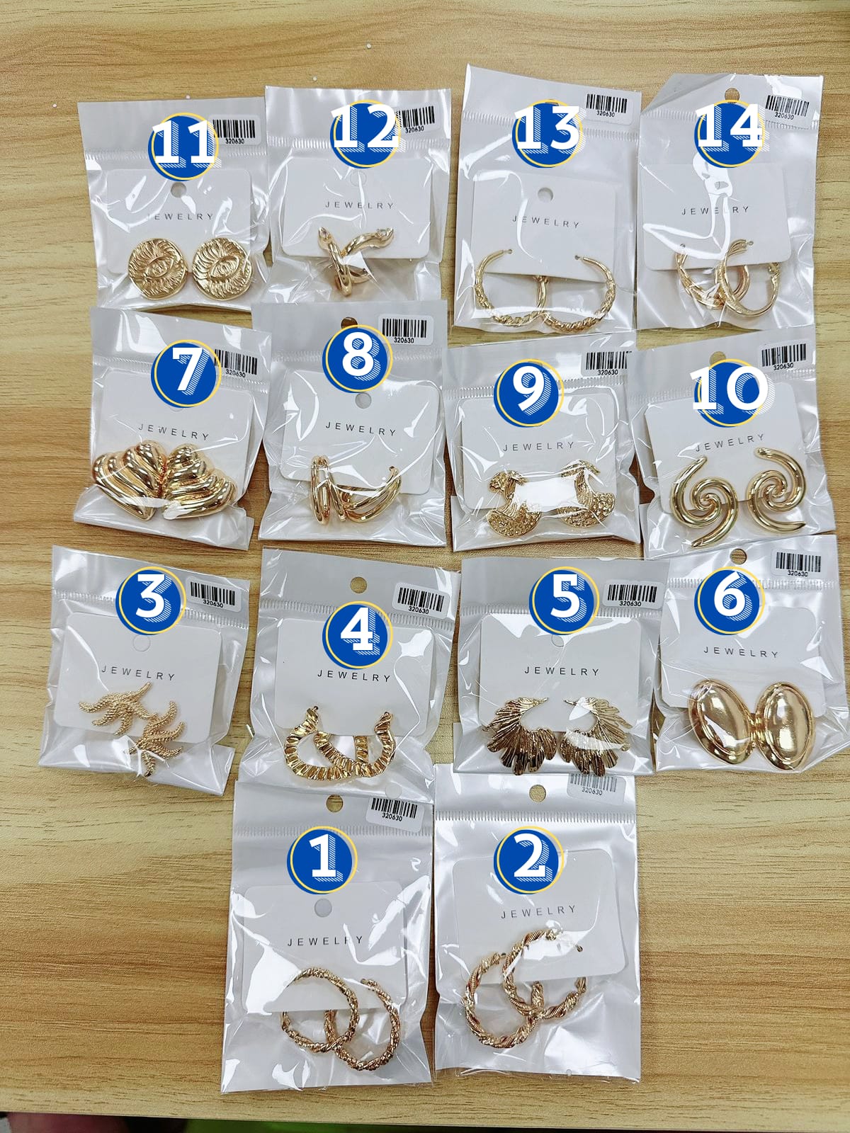 Arete Dorado Elegante M3 Oro Laminado