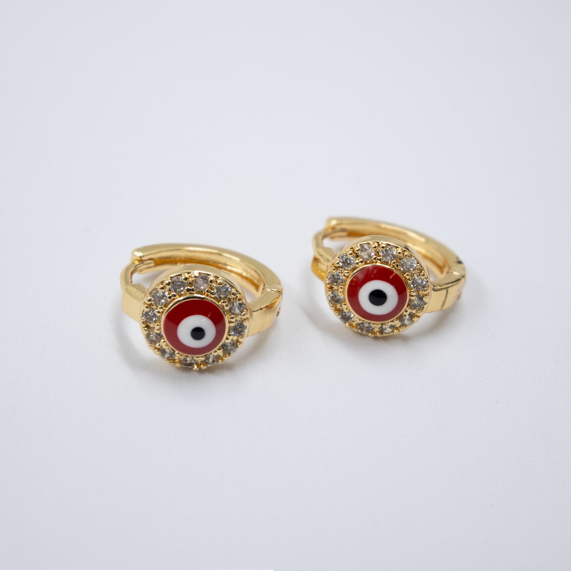 Arete Dorado de Ojo Turco con Piedras M2 Oro Laminado
