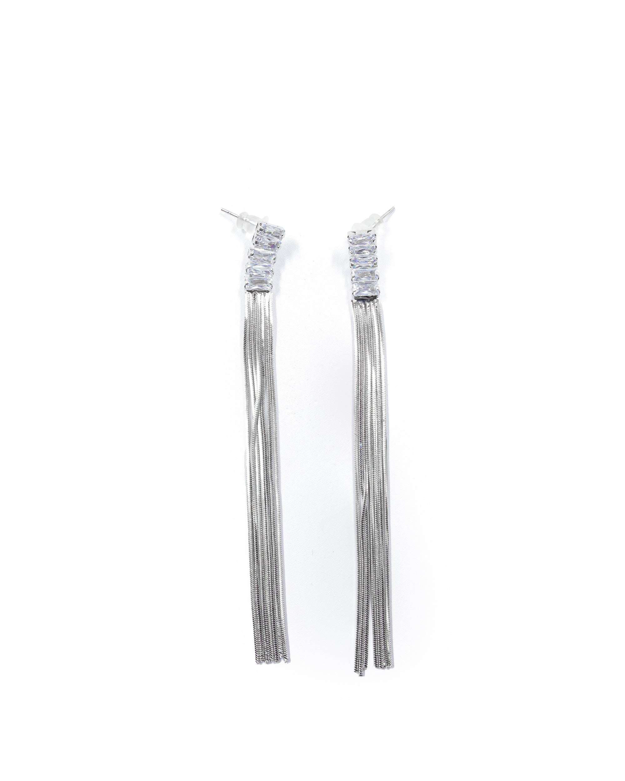 Aretes Largos Ansheli Plateados M19 Oro Laminado